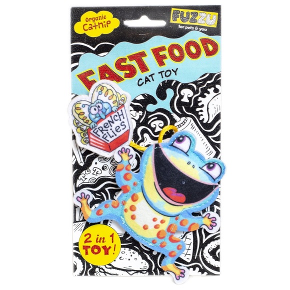 Other - R18. CAT TOY with Organic CATNIP - FROG FRENCH FLIES NEW